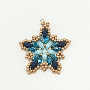 Beaded Blue Star Pendant